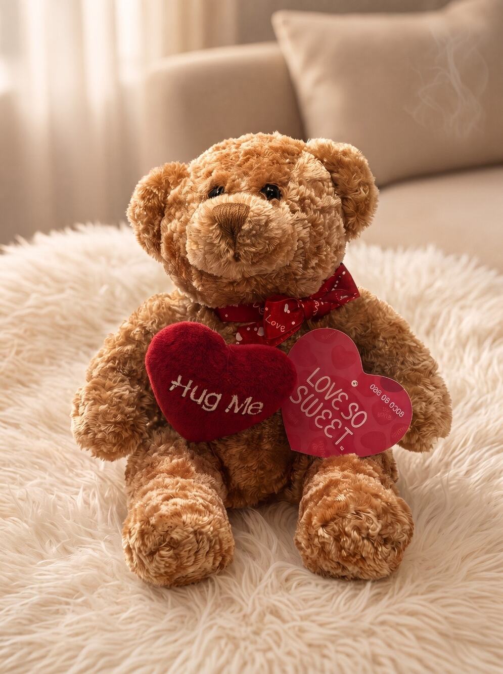 NWT 2004 Target 6.5" Love So Sweet Valentine Bear Hug Me Heart Plush Toy 0508